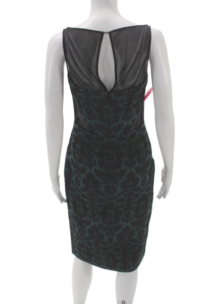 Badgley Mischka Womens Sheath Dress Black Sleeveless Round Neck Mid-Calf Size 6
