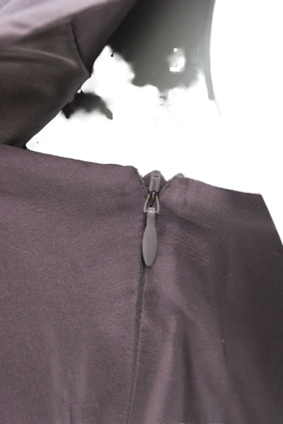 Badgley Mischka Womens Sheath Dress Purple Silk Cowl Neck Midi Size 6