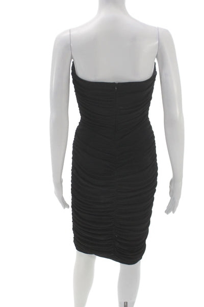 Badgley Mischka Women Bodycon Dress Black Cowl Neck Sleeveless Spandex Size 4