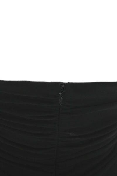Badgley Mischka Women Bodycon Dress Black Cowl Neck Sleeveless Spandex Size 4