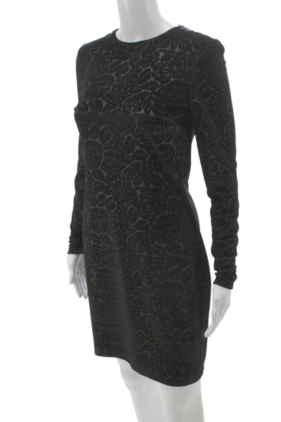 Badgley Mischka Women Bodycon Velvet Long Sleeve Dress Black Size 4