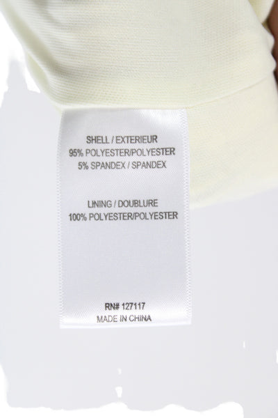 Jewel Badgley Mischka Womens Sheath Dress Ivory Scoop Sleeveless Long Size 2