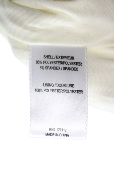 Jewel Badgley Mischka Women Ivory Sheath Dress Sleeveless Long Size 4