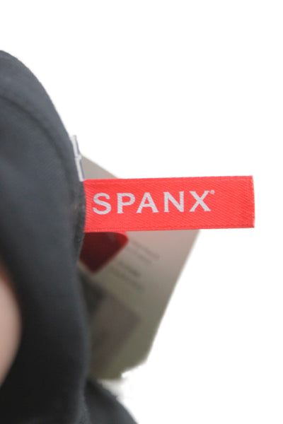 Spanx Women Jacket Dress Black V-Neck Sleeveless Rayon Button Size S