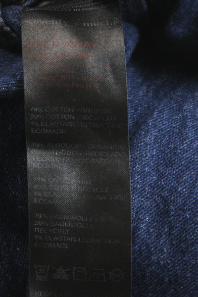 Seventy + Mochi Womens Bootcut Jeans Blue Mid Rise Button Fly 30in Size 28