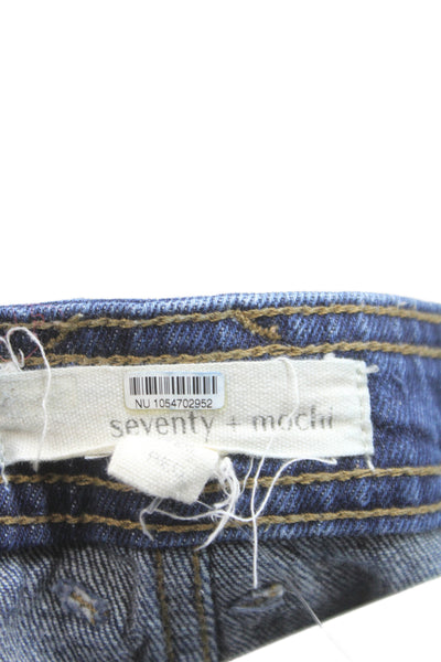 Seventy + Mochi Womens Bootcut Jeans Blue Mid Rise Button Fly 30in Size 28