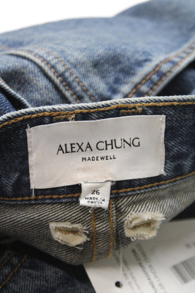 Alexa Chung for Madewell Women Blue High Rise Straight Jeans Size 26