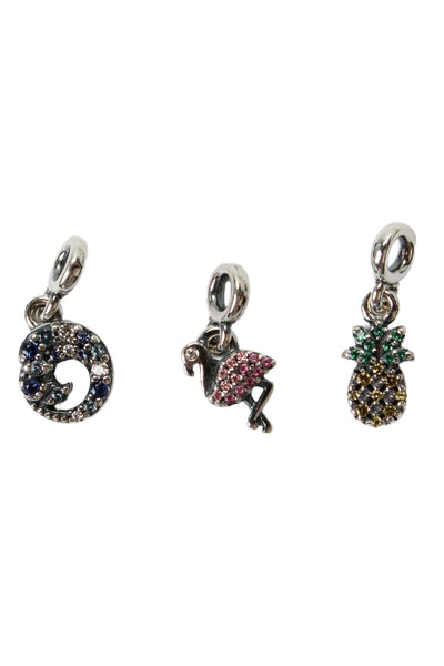 Pandora Womens 925 Silver Multicolor CZ ME Mini Charms Beachy LOT 3 NWOT