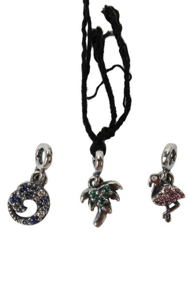 Pandora Womens 925 Silver Multicolor CZ ME Mini Charms Vacation LOT 3 NWOT