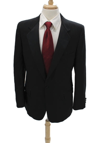 Givenchy Mens Black 100% Wool One Button Jacket Size L