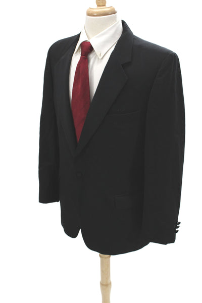 Givenchy Mens Black 100% Wool One Button Jacket Size L