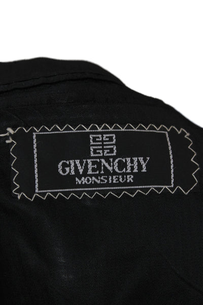 Givenchy Mens Black 100% Wool One Button Jacket Size L
