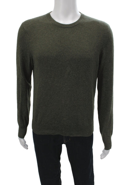 Naadam Mens 100% Cashmere Pullover Sweater Crew Neck Long Sleeve Green Size S
