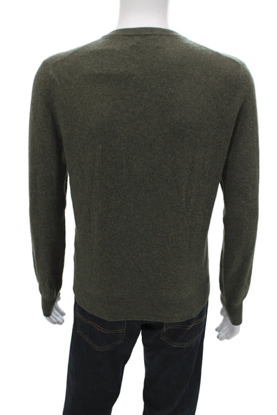 Naadam Mens 100% Cashmere Pullover Sweater Crew Neck Long Sleeve Green Size S