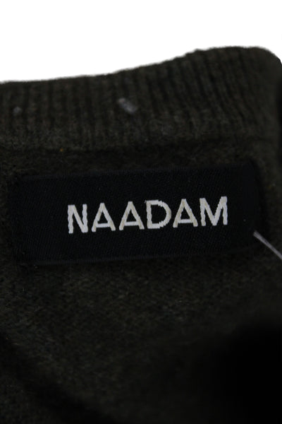 Naadam Mens 100% Cashmere Pullover Sweater Crew Neck Long Sleeve Green Size S