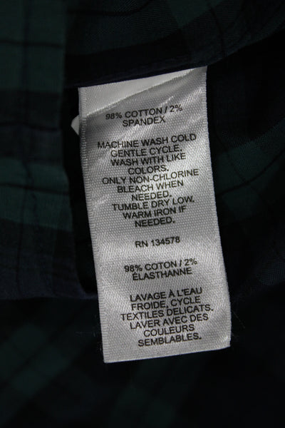 Vineyard Vines Mens Cotton Plaid Button Front Shirt Green Blue size M