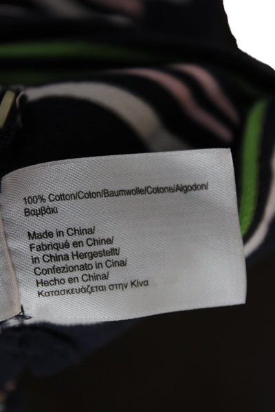 Brooks Brothers Mens Black Striped Cotton Polo Short Sleeve Collared Size L
