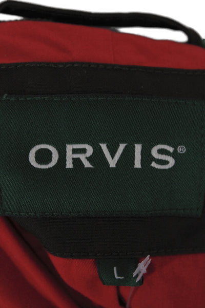 Orvis Mens Military Jacket Brown 100% Cotton Button Size L