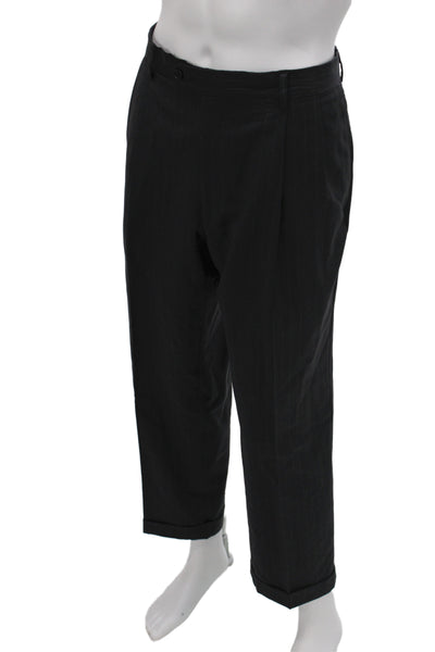 Jos A Bank Men's 2-Piece Gray Striped Wool Suit Size 42