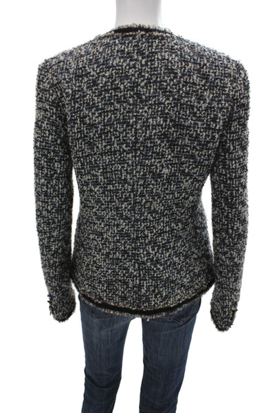 J Crew Women Basic Jacket Black Tweed Button Long Sleeve Size S