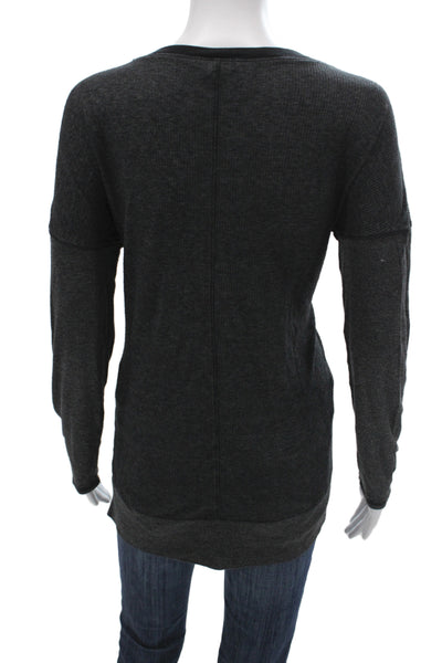 Splendid Womens Tunic V-Neck Long Sleeve Gray 50% Polyester Size L