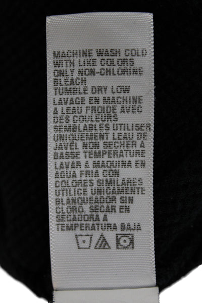 Standard James Perse Women Black Basic Henley Cotton T-Shirt Long Sleeve Size 4