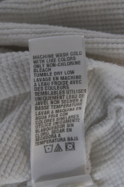 Standard James Perse Women Basic White Henley Long Sleeve T-Shirt Cotton Size 4