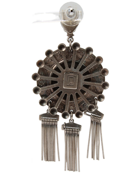 Dannijo Womens Silver Tone Crystal Shelton II Fringe Dangle Earrings