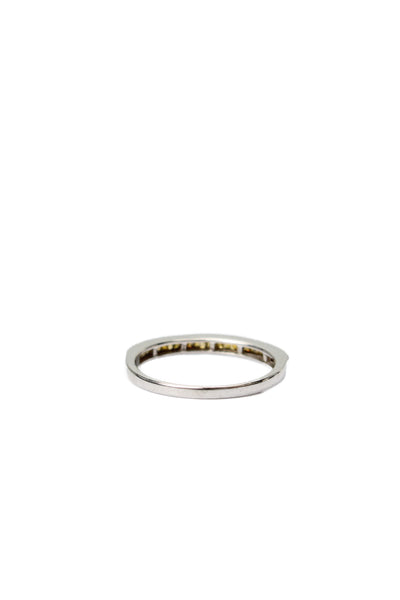 TGGC Womens 925 Silver Yellow Diamond Baguette Half Eternity Ring Sz 7 1.2g