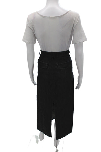 Zara Women Straight Pencil Black Cotton Skirt Button Size S