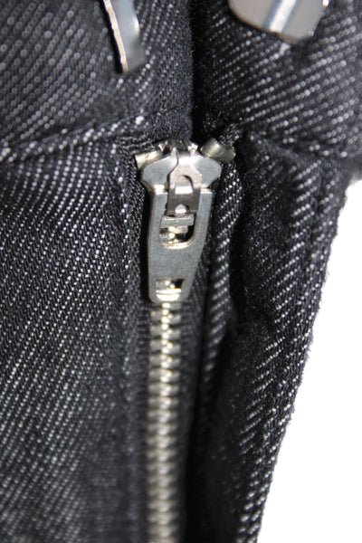 Zara Women Straight Pencil Black Cotton Skirt Button Size S