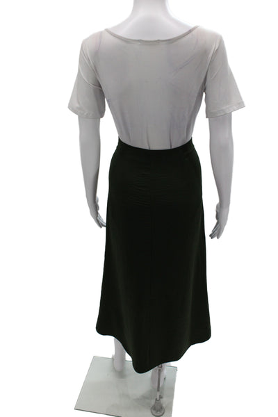 Zara Women Green Straight Pencil Skirt Long Solid Zip Minimalist Size S