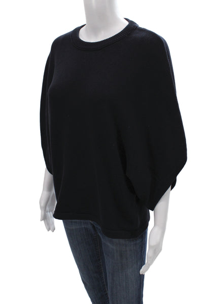 Zara Women Pullover Black Knit Crewneck 3/4 Sleeve Solid Fall Size S