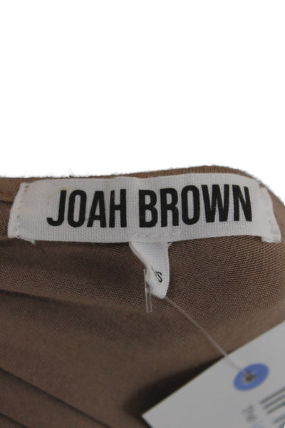 Joah Brown Womens Basic Scoop Neck Long Sleeve T Shirt Brown Size XS