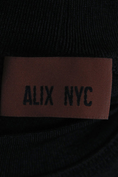ALIX NYC Women Black Basic T-Shirt Short Sleeve Crew Neck Polyester Size M