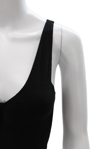 Joah Brown Womens Cropped Black V-Neck Tank Sleeveless Rayon Solid Size XS
