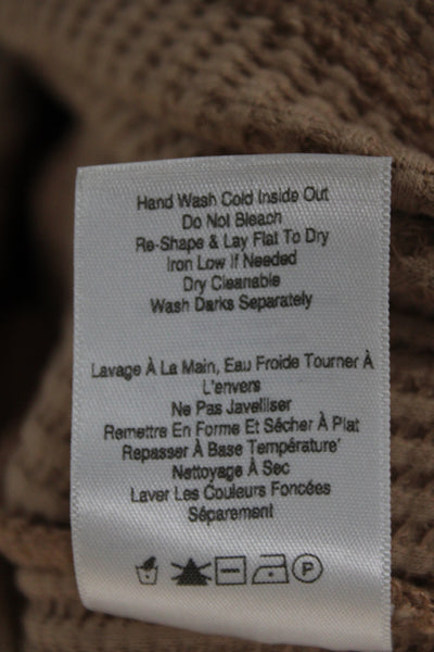The Range Women Cropped Collared Polo Beige 97% Cotton Long Sleeve Size S