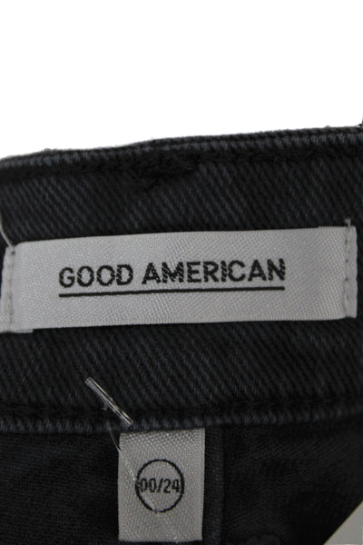 Good American Women Cut-Off Black Shorts Size 00