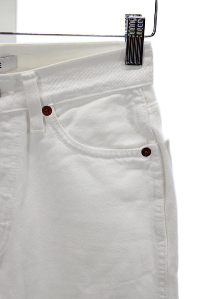 Re/Done Womens Straight Jeans White High Rise Size 23