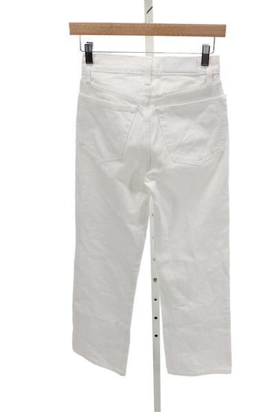 Re/Done Womens Straight Jeans White High Rise Size 23