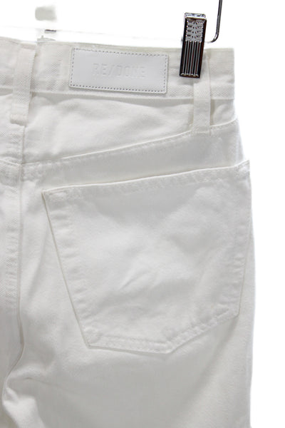 Re/Done Womens Straight Jeans White High Rise Size 23