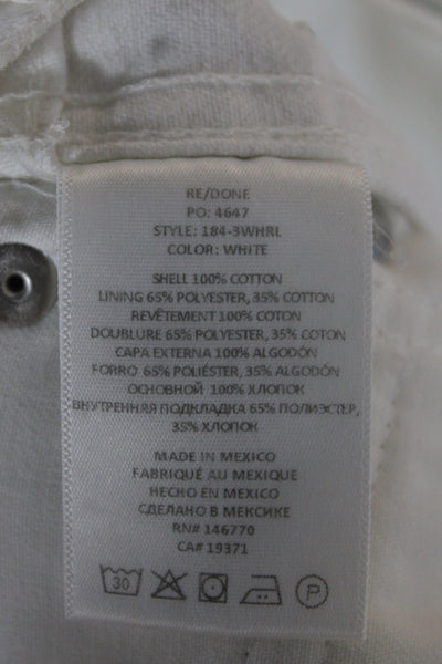 Re/Done Womens Straight Jeans White High Rise Size 23