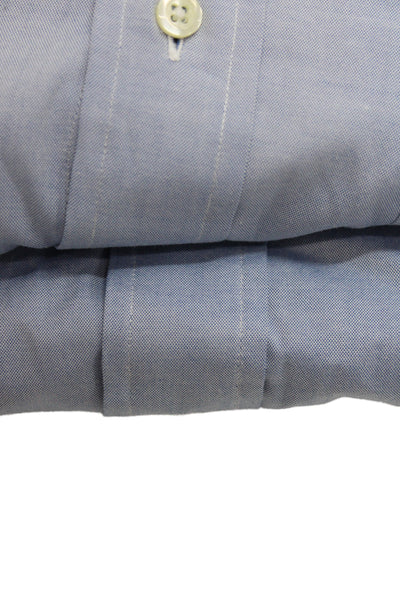 Brooks Brothers Mens Cotton Classic Polo Button Front Shirt Blue Size L