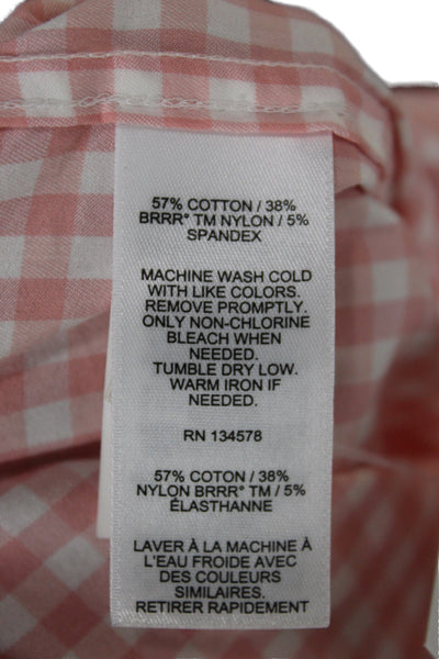 Vineyard Vines Women Basic Pink Check Collared Long Sleeve Button-Up Size L