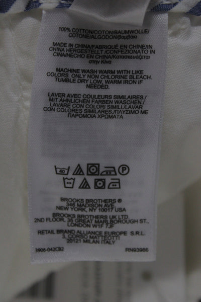 Brooks Brothers Mens White Chino Pants 100% Cotton Button Size L