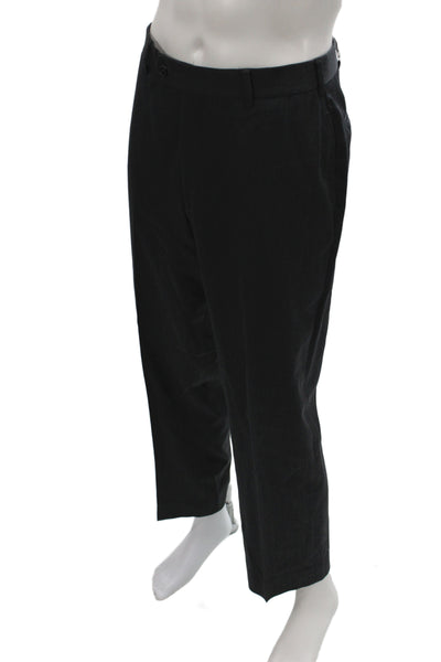 Brooks Brothers Mens Dress Pants Black 100% Wool Classic Size 35
