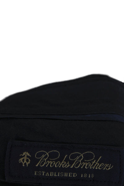 Brooks Brothers Mens Dress Pants Black 100% Wool Classic Size 35