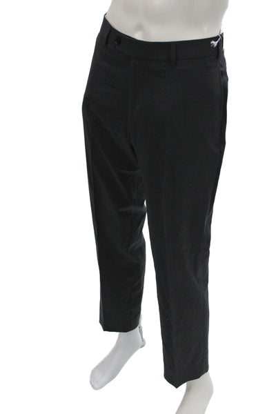 Brooks Brothers Mens Dress Pants Gray Wool Solid Button Fall Size L