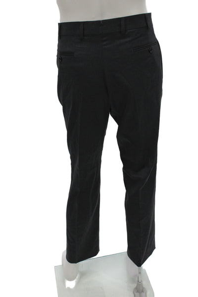 Brooks Brothers Mens Dress Pants Gray Wool Solid Button Fall Size L