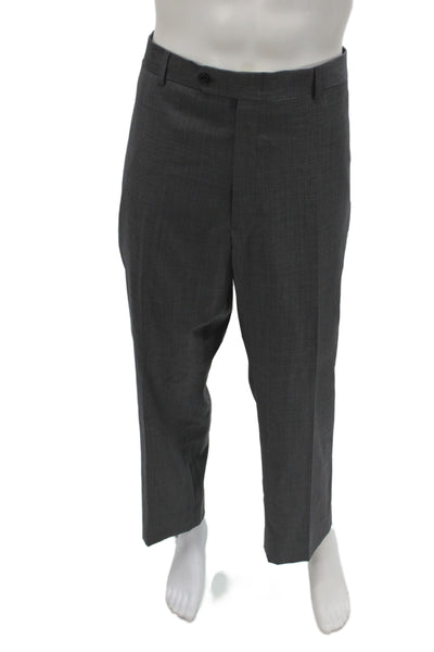 Tommy Hilfiger Mens Gray Worsted Wool Dress Pants 30 Inseam Size L